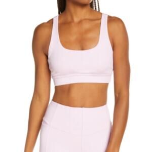 Zella NWT Live In Rib Lilac Sports Bra Xsmall Pastel Light Athleisure Coquette